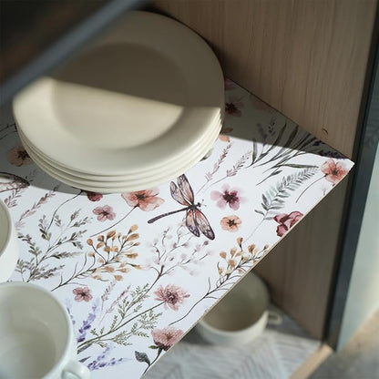 Floral Shelf and Drawer Liner for Kitchen Cabinets, 16IN x 10FT Non-Adhesive - Image 3