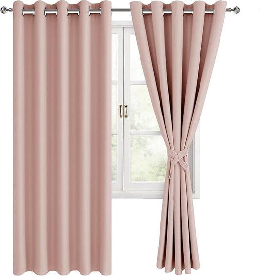 Hiasan Blackout Curtains for Bedroom, 60 x 63 Inches Length by Hiasan