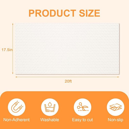 FEXIA Shelf Liner 17.5 Inch x 20 FT Clear Non Slip Waterproof Cabinet and - Image 2
