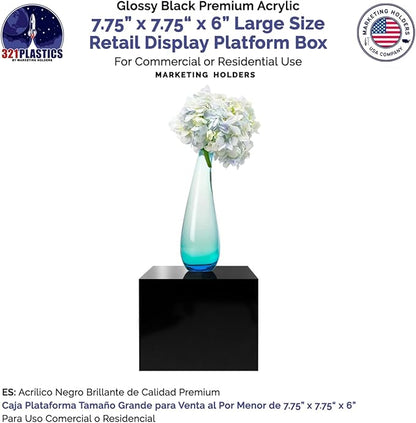 2 Pack Black Acrylic Display Box Countertop Showcase Bin 7.75" x 7.75" x 6" - Image 4
