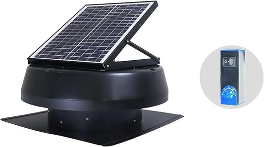iLIVING HYBRID Ready Smart Thermostat Solar Roof Attic Exhaust Fan, 1150 CFM by iLiving