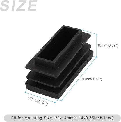 METALLIXITY Rectangle End Caps 24Pcs, Plastic Rectangle Tube Inserts Threaded - Image 2