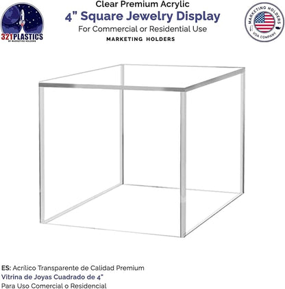 Food Riser for Buffet Table Clear Acrylic Square Box 4" Display Stand Hollow - Image 5