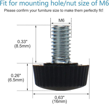 uxcell M6 x 10 x 16mm Leveling Feet Adjustable Leveler Floor Protector - Image 2