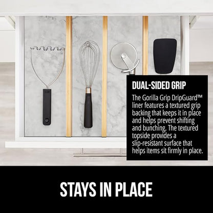 GORILLA GRIP DripGuard Shelf Liner, Non-Adhesive Drawer and Kitchen Cabinet - Image 4