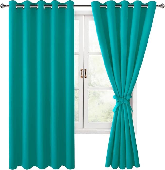 Hiasan Blackout Curtains for Bedroom, 60 x 63 Inches Length by Hiasan
