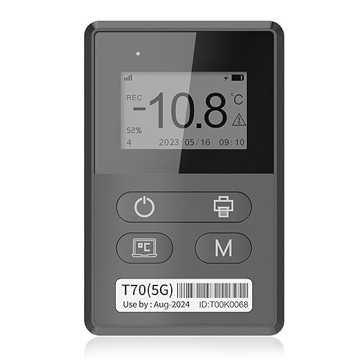 Frigga T70 4G/5G Temperature & Humidity Monitor Real-Time Reusable Temperature by Frigga