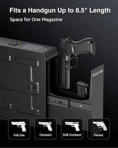 Biometric Gun Safe for Handgun Fingerprint 3 Ways Quick Access Slider Pistol - Image 4
