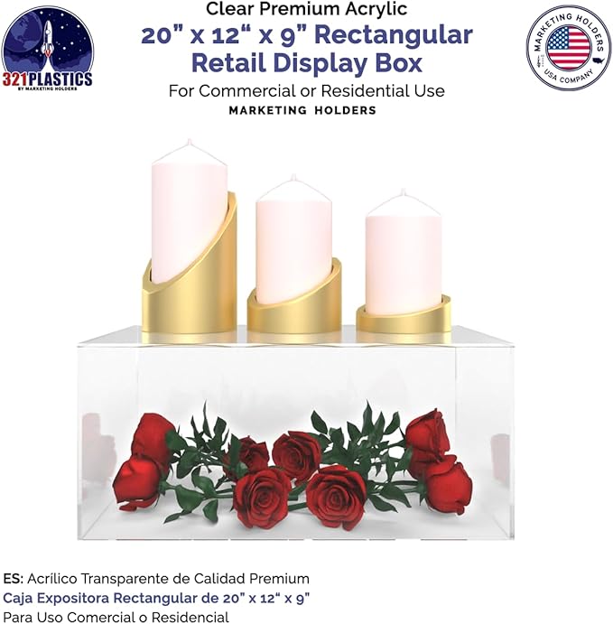 20" x 12" x 9" Acrylic Display Riser Box - Image 4