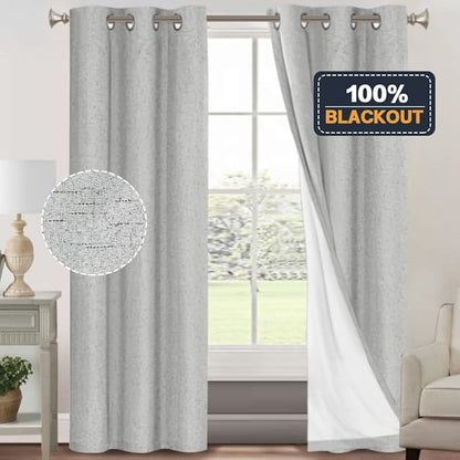 PrinceDeco Blackout Curtains 84 Inches Long Linen Blackout Curtains - Image 6