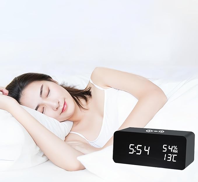Lancoon Wooden Digital Alarm Clock - Image 5