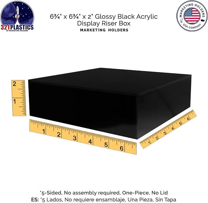 2 Pack Acrylic Display Box Countertop Showcase Bin No Lid 6.75" x 6.75" x 2 - Image 6