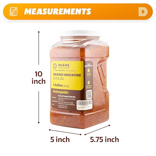 Dry & Dry Premium Orange Indicating Silica Gel Desiccant Beads - Image 2