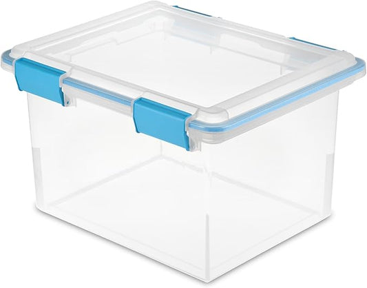 32 Quart Gasket Box, Weather-Resistant Clear File Storage Bin by Unknown