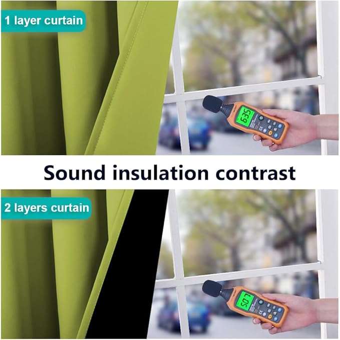 NICETOWN 100% Blackout Curtains 84 inches Long, Fresh Green, 52 inches Wide - Image 4
