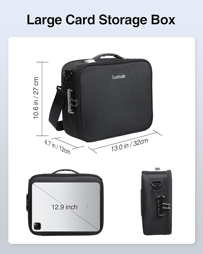 Luxtude Trading Card Case w/Adjustable Dividers, Large Top Loader Card Storage - Image 7