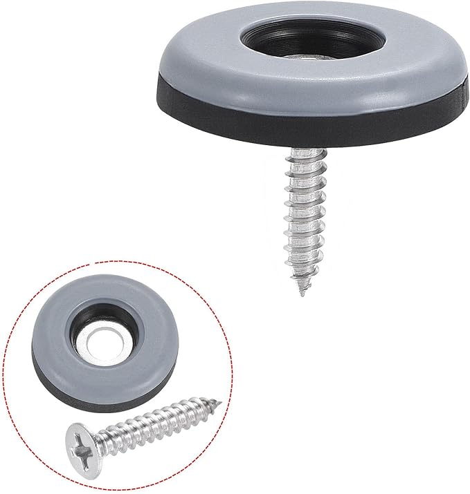 uxcell 25mm Furniture Feet Slider Glides Screw-in Chair Leg Protector Pads PTFE - Image 5