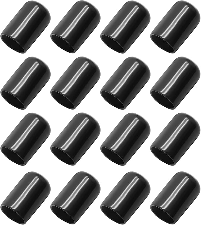 12 Pcs Round Rubber End Caps 9/16" ID Vinyl Flexible Bolt Chair Foot Covers by Bonsicoky