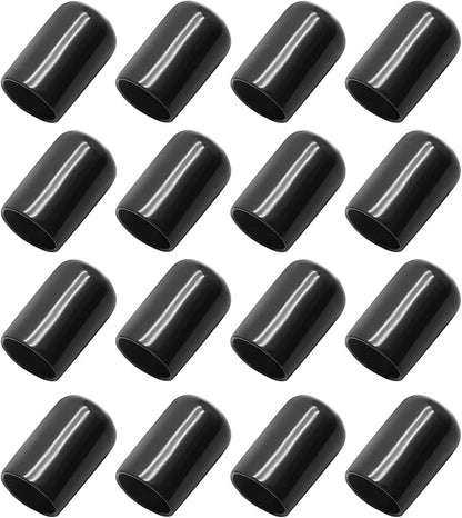 12 Pcs Round Rubber End Caps 9/16" ID Vinyl Flexible Bolt Chair Foot Covers by Bonsicoky