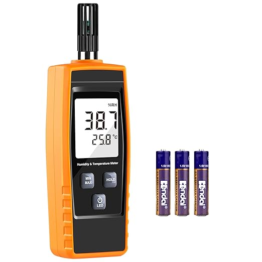 Handheld Humidity Meter, Digital Hygrometer Thermometer 0~100% RH/ -30~60°C LCD by XRCLIF
