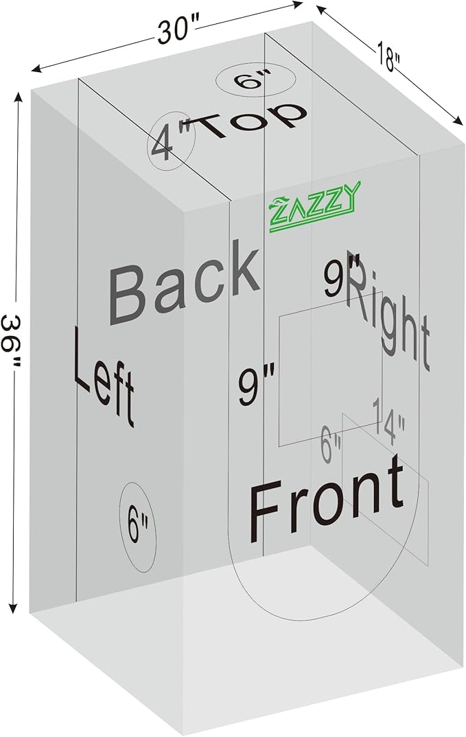zazzy Grow Tent 18"x30"x36" Hydroponic Heavy Duty Dark Room Reflective Mylar - Image 8