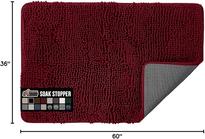 GORILLA GRIP SOAKSTOPPER Dog Door Mat, 60x36 Machine Washable Rug Absorbent - Image 2