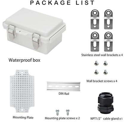 Waterproof Electrical Box, IP67 Junction Box Stainless Steel Latch Hinged Grey - Image 5