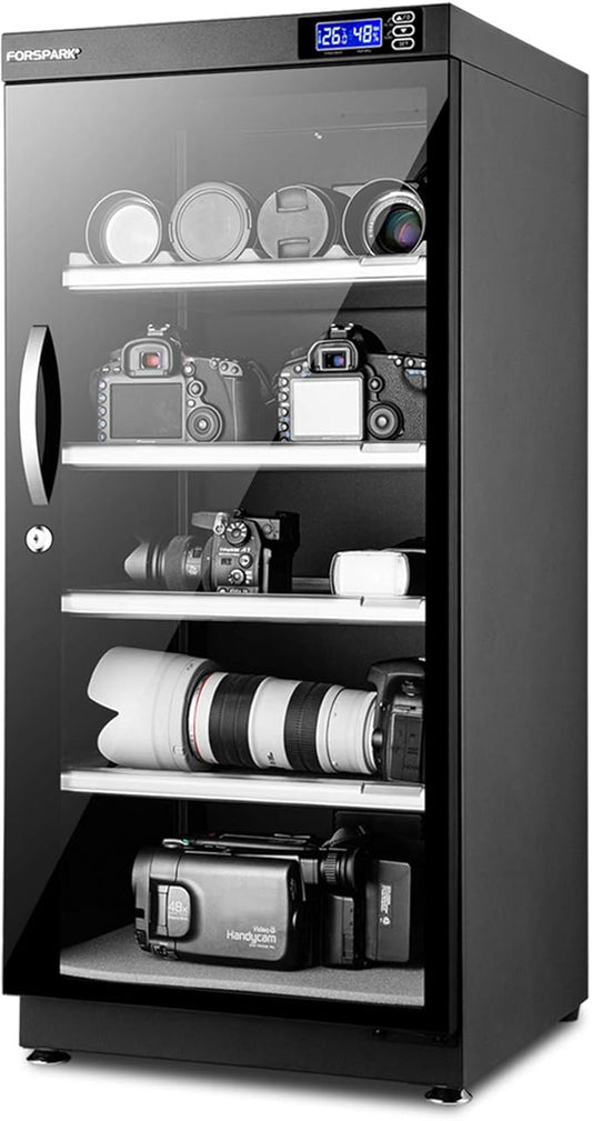 FORSPARK 125L Dual-Core Camera Dehumidifier Dry Cabinet, Quiet Humidity Control by forspark