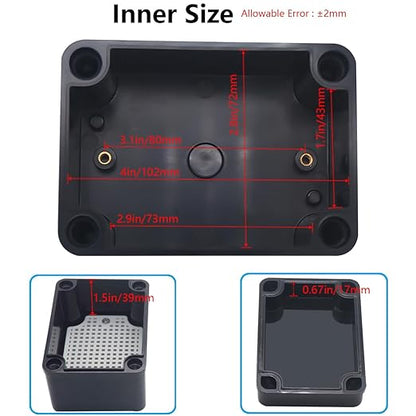 Junction Box, IP67 Waterproof ABS Black Project Box - Image 4