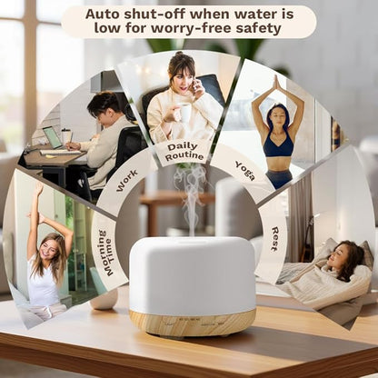500ml Premium Essential Oil Diffuser, Quiet 4-in-1 Ultrasonic Aromatherapy - Image 4