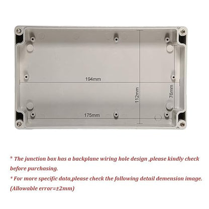 ABS Plastic Junction Box, Dustproof Waterproof IP65 Electrical Enclosure Box - Image 4