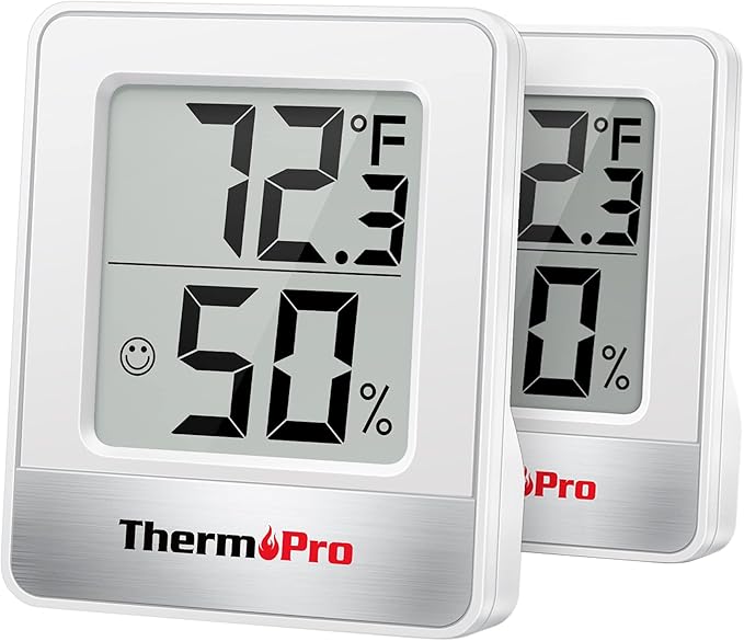 ThermoPro TP49 2 Pieces Digital Hygrometer Indoor Thermometer Humidity Meter by ThermoPro
