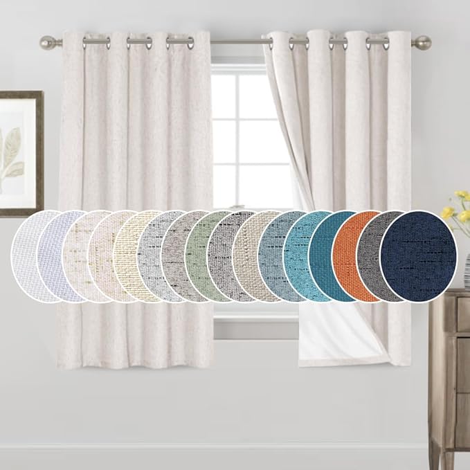 PrinceDeco 100% Blackout Curtains 63 Inch Length by PrinceDeco