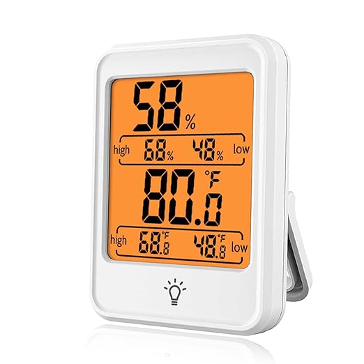 Digital Hygrometer Temperature Meter, Large Screen Battery Powered Indoor by Dpofirs
