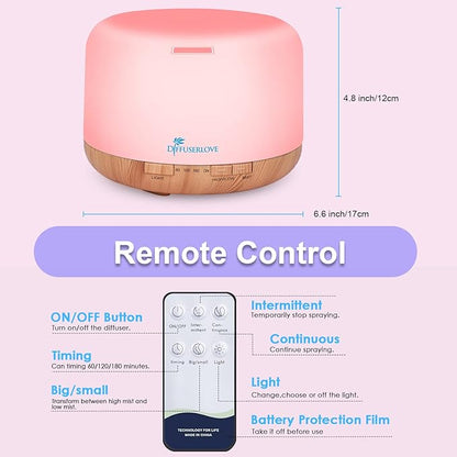 Diffuserlove Diffuser Essential Oil Diffusers 500ML Remote Control Aroma - Image 2
