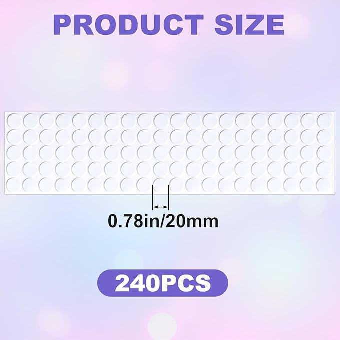 240 Pcs Small Felt Furniture Pads, Self-Adhesive EVA Foam Dot Circles, Round - Image 2