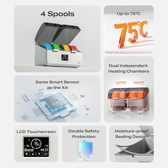 Creality Filament Dryer, Space Pi X4L Filament Storage Box - Image 2