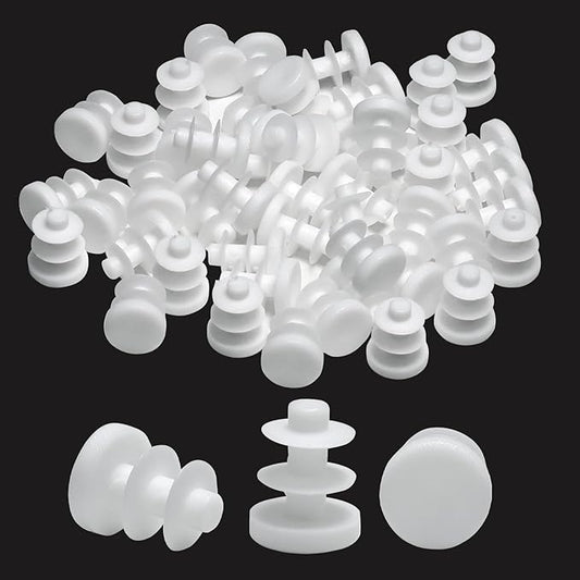 3/8" Plastic Hole Plugs White -Round Chair Leg Caps, Flush Mount Pipe Plugs by EASYEAH