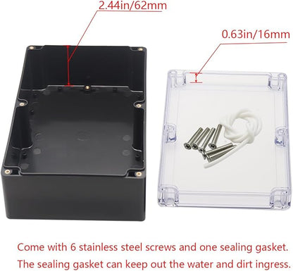 Project Box IP65 Waterproof Junction Box ABS Plastic Black Electrical Boxes DIY - Image 4
