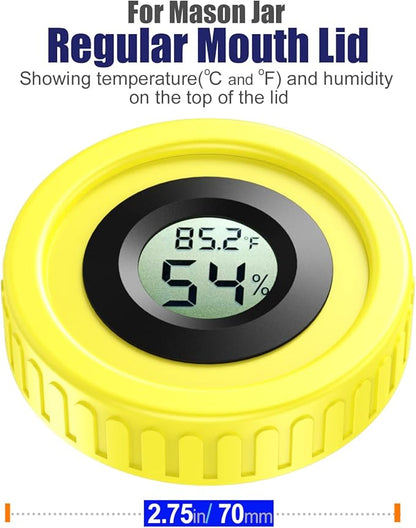 Mason Jar Lids Built-In Stash Hygrometer Herb Curing monitor fits all Wide - Image 2