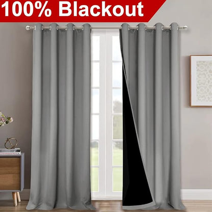 NICETOWN Full Shade Curtain Panels, Pair of Energy Smart & Noise Blocking Out - Image 2