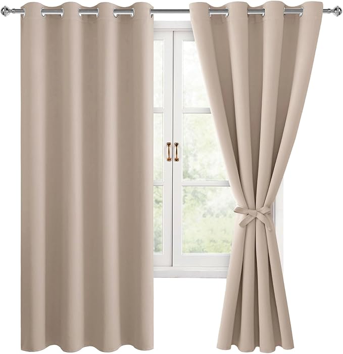 Hiasan Blackout Curtains for Bedroom, 52 x 63 Inches Length by Hiasan