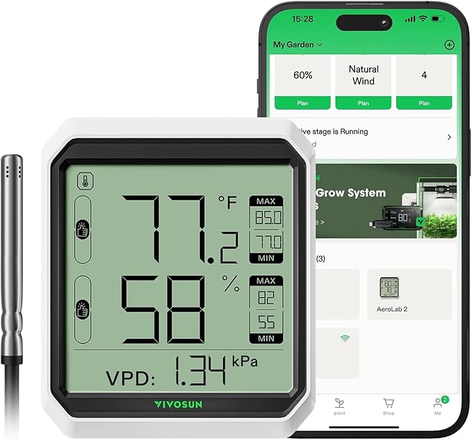 VIVOSUN AeroLab THB1S Wireless Bluetooth Hygrometer Thermometer Indoor by VIVOSUN