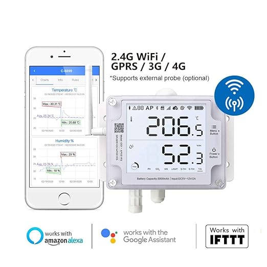 Ubibot Thermometer Hygrometer, Wireless Temperature Data Logger, Remote - Image 2