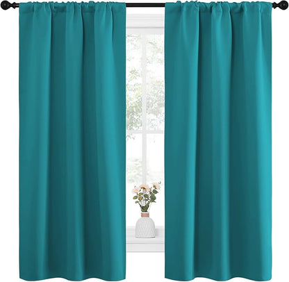 NICETOWN Peacock Blue Blackout Curtains Panels - Image 2