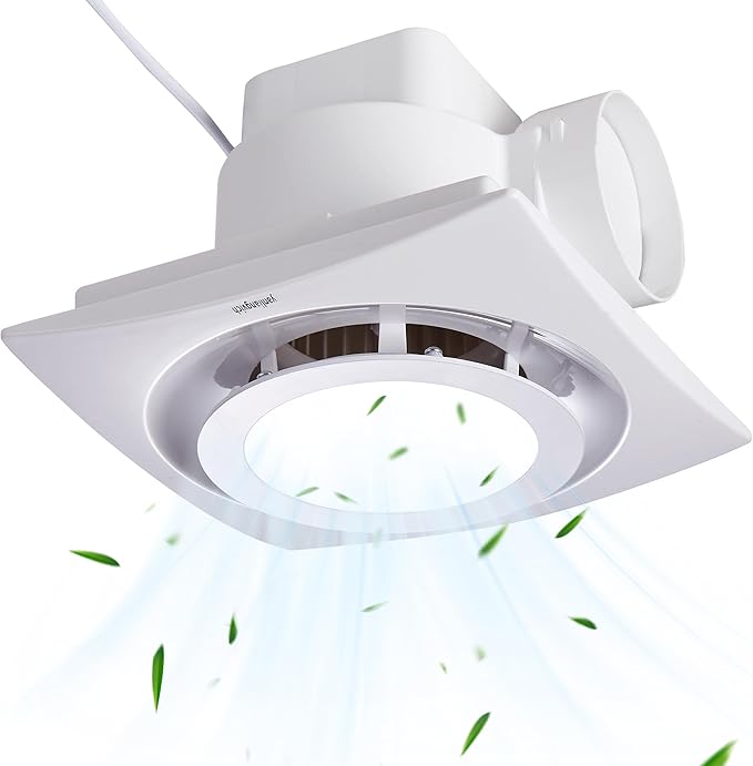 Bathroom Exhaust Fan with Light, 8 Inch Bathroom Ventilation Fan, 110 CFM 1.0 by yanliangvich