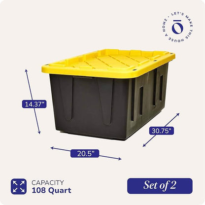 HOMZ 2-Pack Durabilt, Heavy Duty Plastic Storage Bins - Image 4