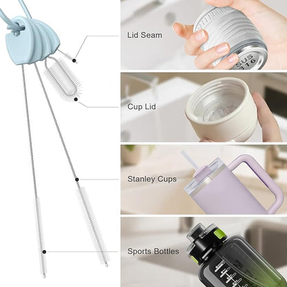 YOTIME Standing Straw Cleaner Brush Set, 4in1 Reusable Straw Brushes - Image 5