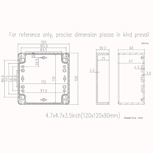 Junction Box, Zulkit Project Box IP65 Waterproof Outdoor Box ABS Plastic - Image 7