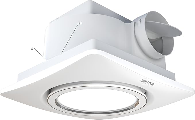 Bathroom Exhaust Fan with Light, 12 INCH, Upgraded Quiet Circular Vent Fans by VENTIRIBathroomExhaustFan